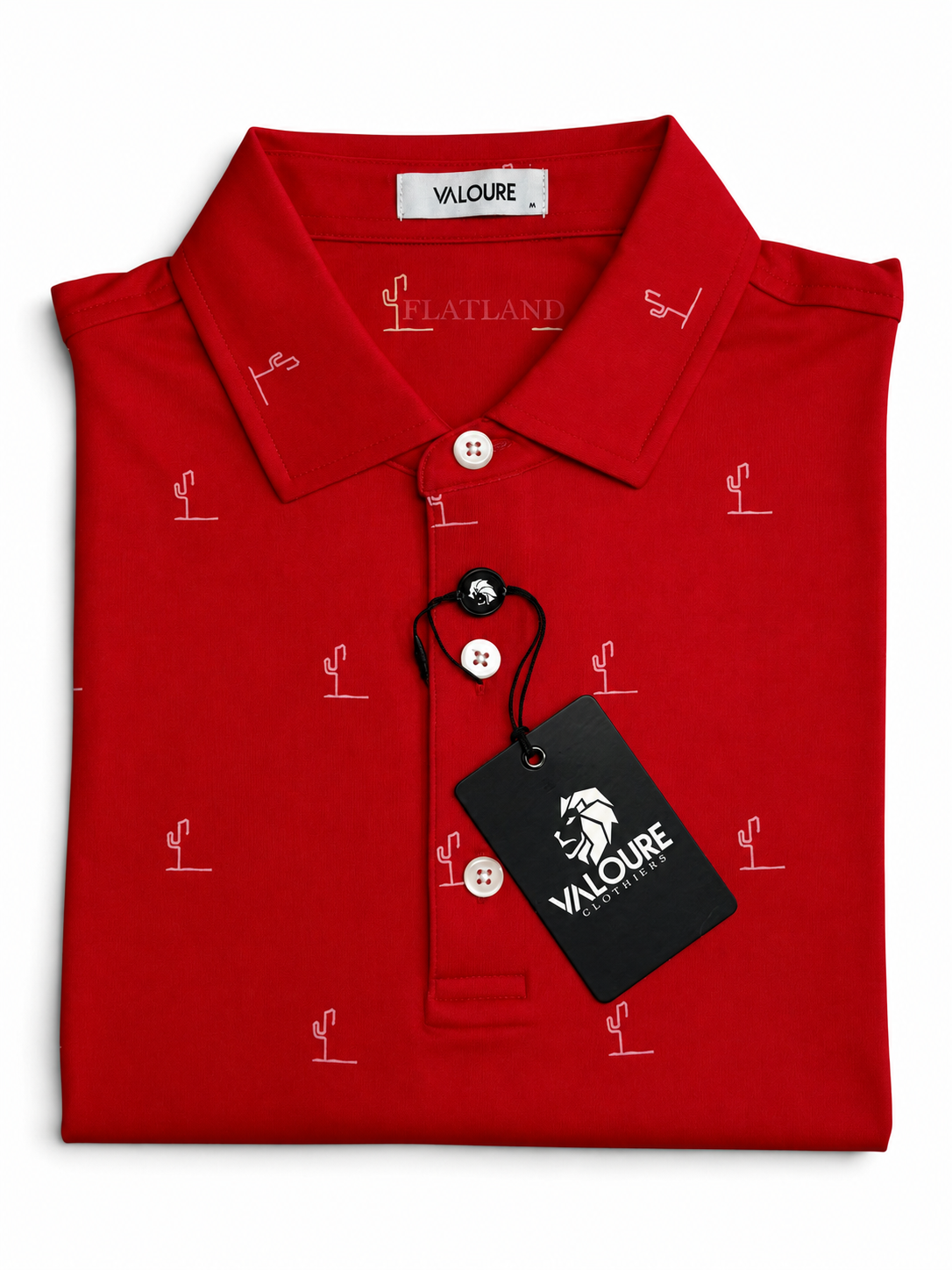 Flatland Performance Polo - Red / White Cactus