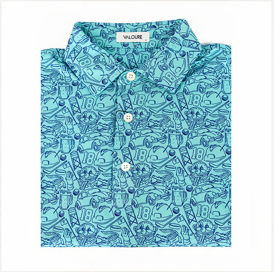 The Gilmore Performance Polo - McGavin Blue