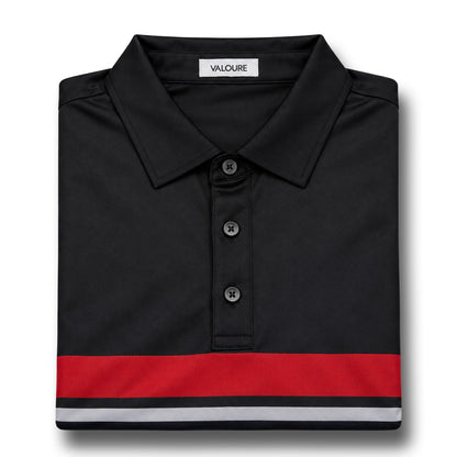 Essential Stripe Polo – Tech Red/Black