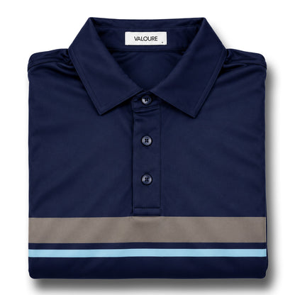 Essential Stripe Polo – Navy/Blue