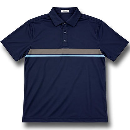 Essential Stripe Polo – Navy/Blue