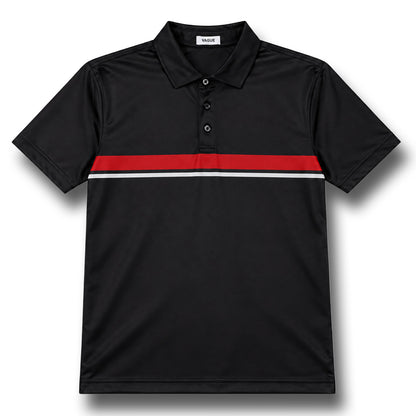 Essential Stripe Polo – Tech Red/Black
