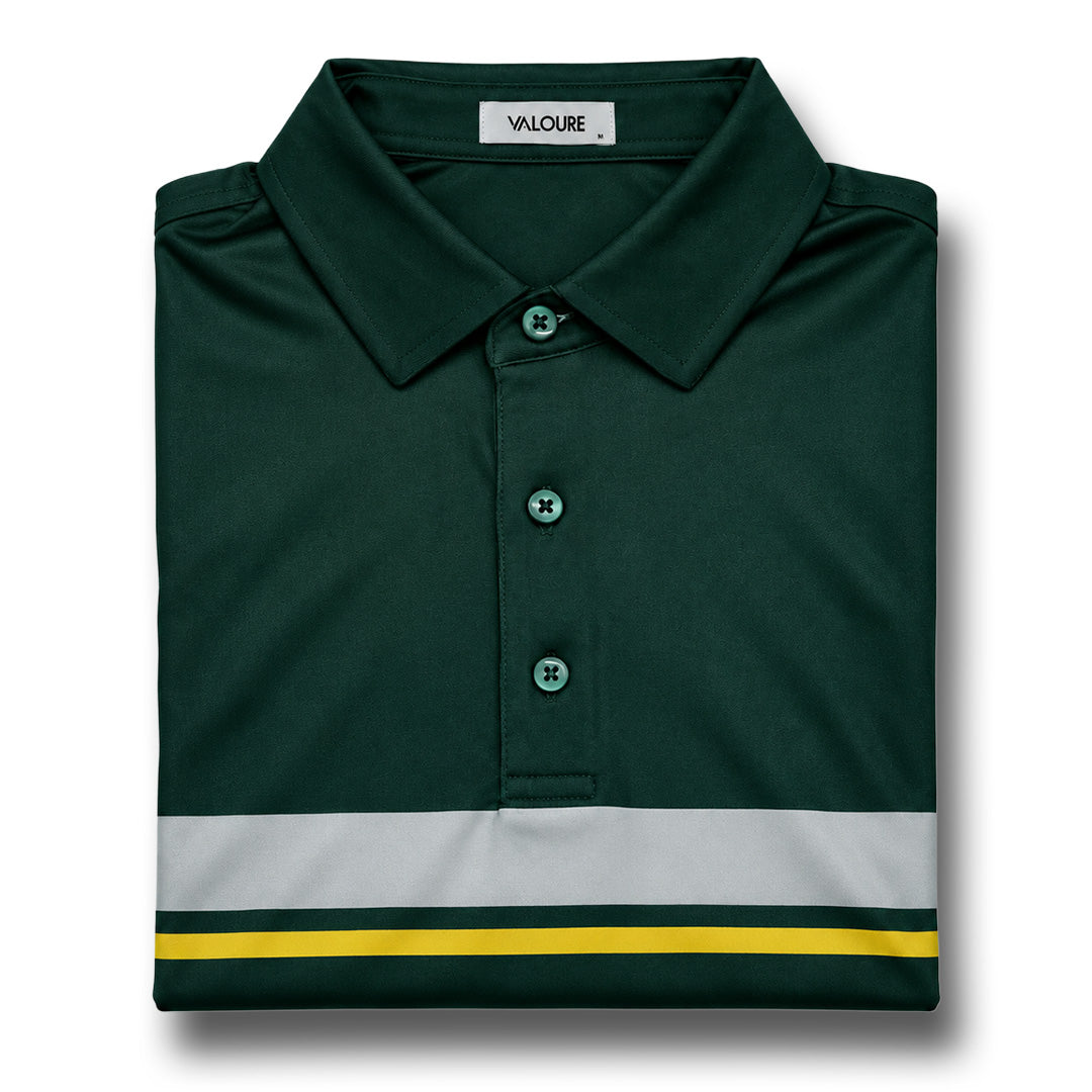 Essential Stripe Polo – Green/Yellow