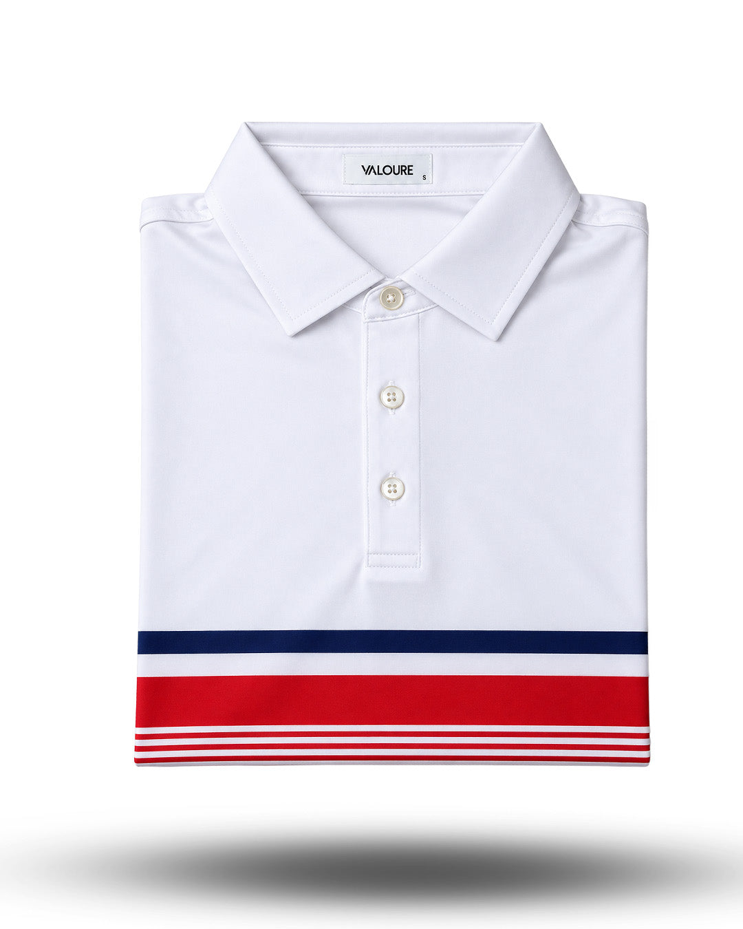 Essential Stripe Polo – USA Red